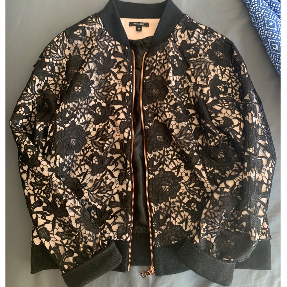 Lace Bomber Jacket